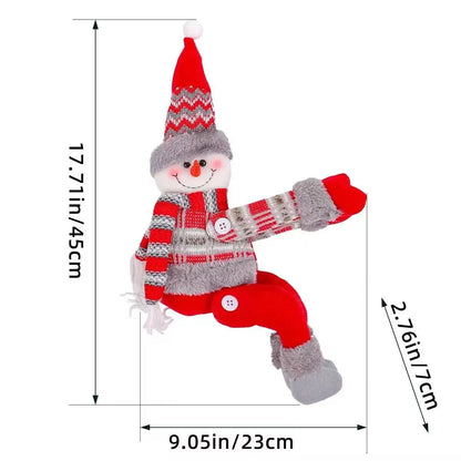 Santa Claus Curtain & Window Decorations – Christmas Hanging Ornaments with Lights