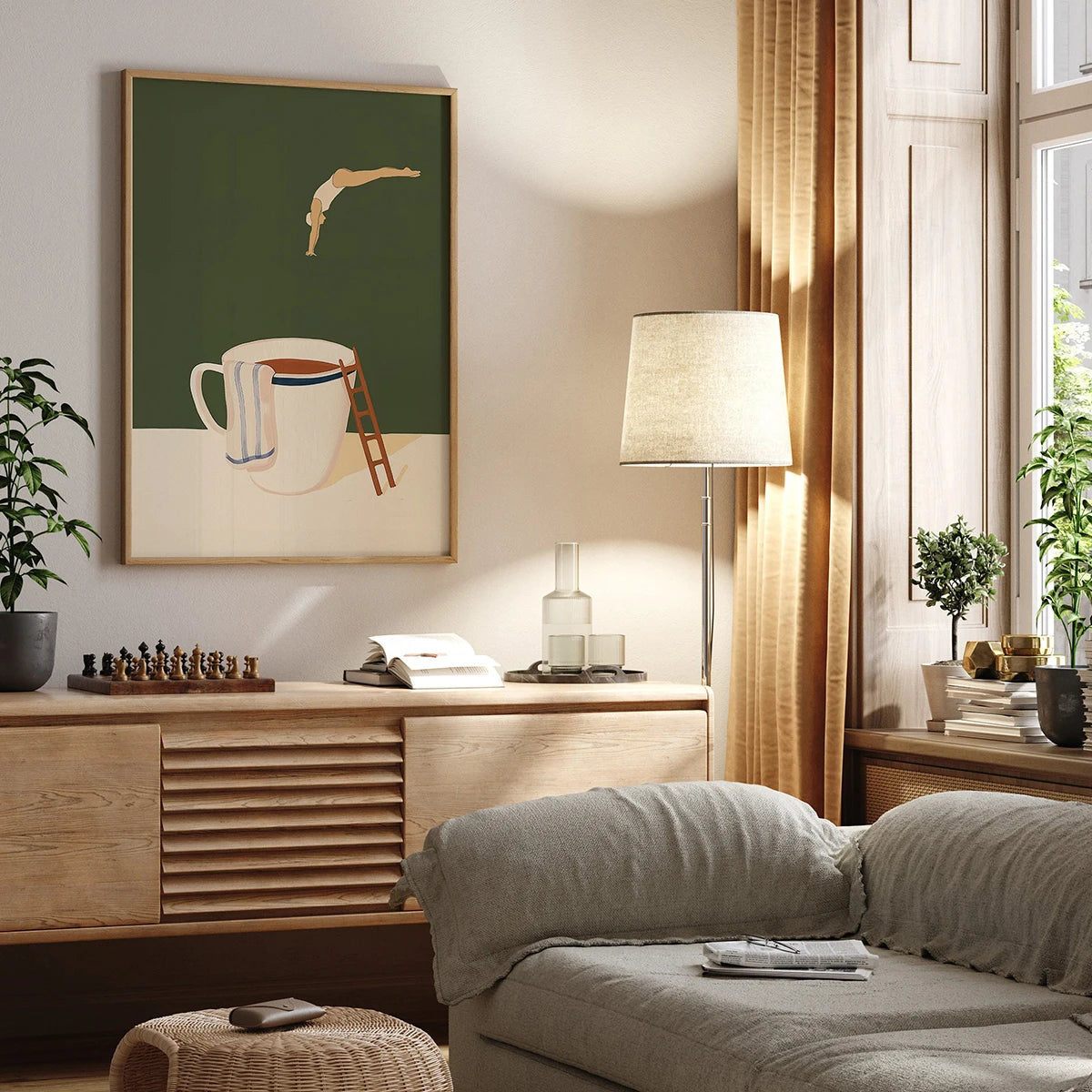 Abstract Coffee Canvas Print – Minimal Wall Art for Modern Living Spaces