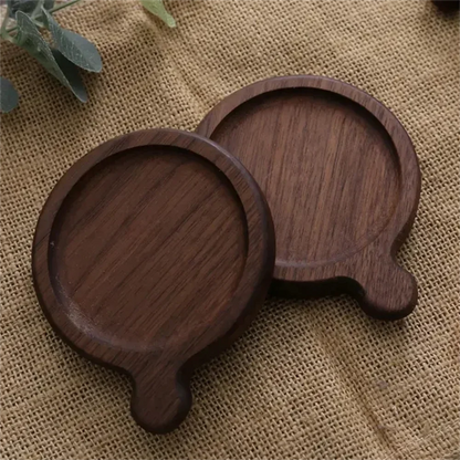Solid Walnut Wood Coaster – Minimalist Heat-Resistant Drink Mat