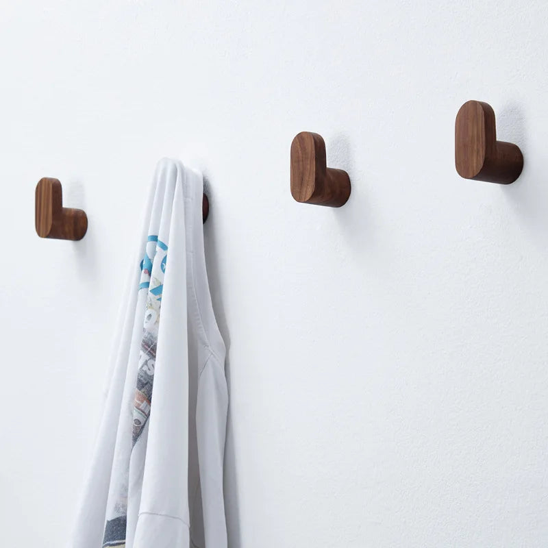 1/2Pcs Natural Wooden Wall Hook – Minimalist Coat & Key Hanger