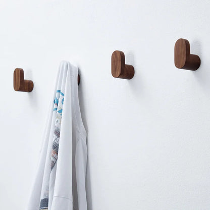 1/2Pcs Natural Wooden Wall Hook – Minimalist Coat & Key Hanger
