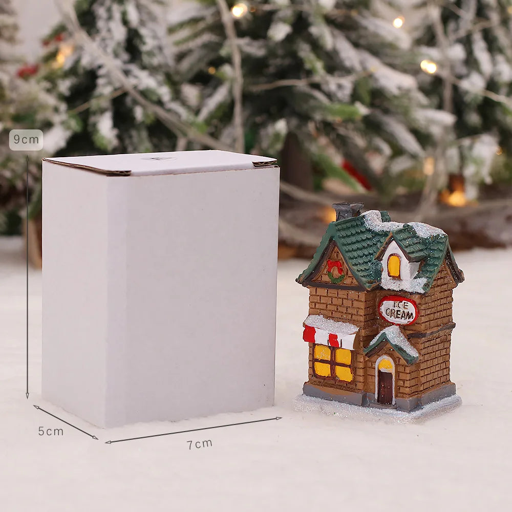 LED Snow House Night Light – Christmas & New Year Home Decoration