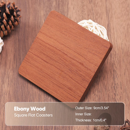 Solid Walnut Wood Coaster – Minimalist Heat-Resistant Drink Mat