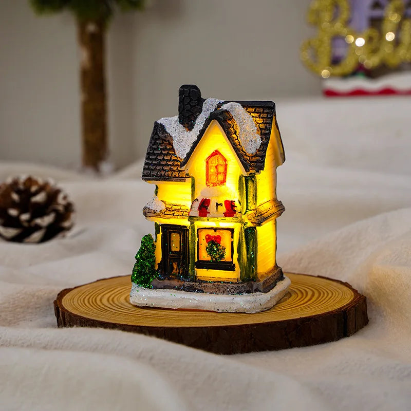 LED Snow House Night Light – Christmas & New Year Home Decoration