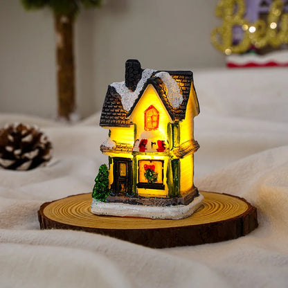 LED Snow House Night Light – Christmas & New Year Home Decoration