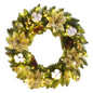 40cm Light-Up Christmas Wreath – Artificial Spruce with Pinecones & Red Berries