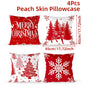 Merry Christmas Cushion Cover Set – 4 Pcs Festive Pillow Cases for Home Decor