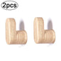 1/2Pcs Natural Wooden Wall Hook – Minimalist Coat & Key Hanger