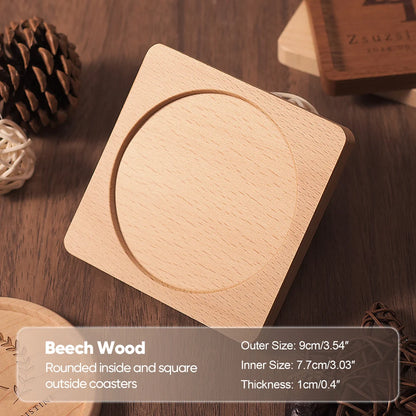 Solid Walnut Wood Coaster – Minimalist Heat-Resistant Drink Mat