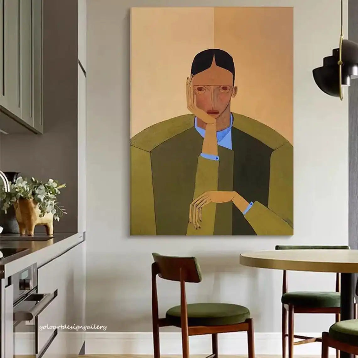 Yellow Horse Abstract Canvas – Hand-Painted Modern Wall Art