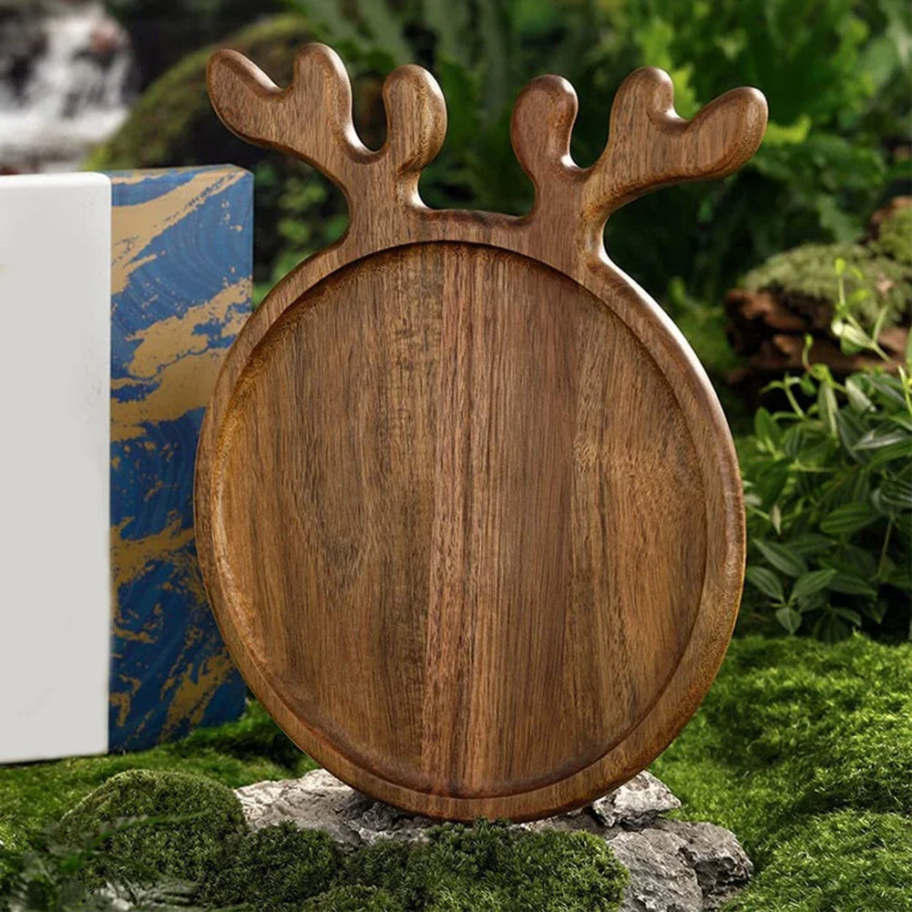 Christmas Tree Serving Tray – Wooden Elk & Tree Snack Plate