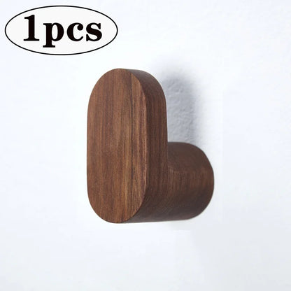 1/2Pcs Natural Wooden Wall Hook – Minimalist Coat & Key Hanger