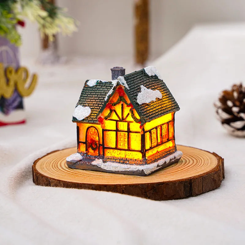 LED Snow House Night Light – Christmas & New Year Home Decoration