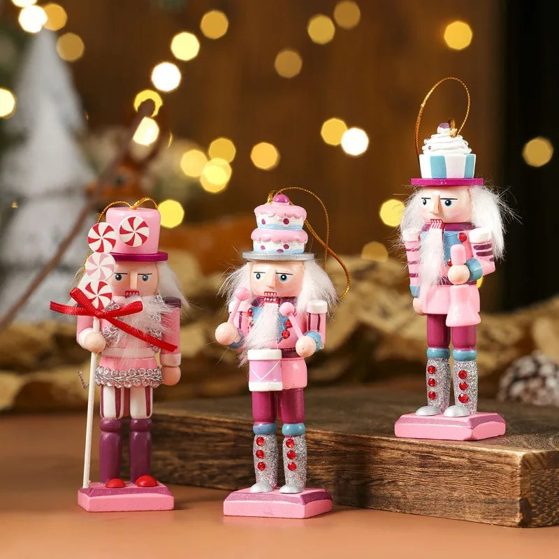 Wooden Nutcracker Ornament Set – 3/4/5 Pcs Christmas Tree Hanging Decor