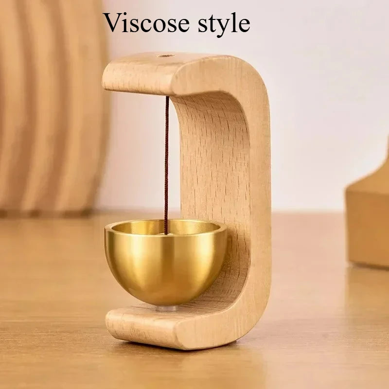 Dopamine Wind Chime Magnetic Indoor Wind Chime, Oak Material Doorbell Copper Bell, Walnut Copper Trim Home Wind Chime Doorbell