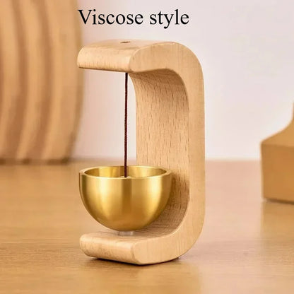 Dopamine Wind Chime Magnetic Indoor Wind Chime, Oak Material Doorbell Copper Bell, Walnut Copper Trim Home Wind Chime Doorbell