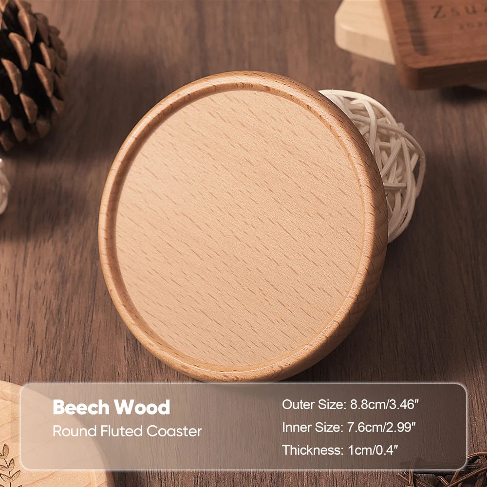 Solid Walnut Wood Coaster – Minimalist Heat-Resistant Drink Mat