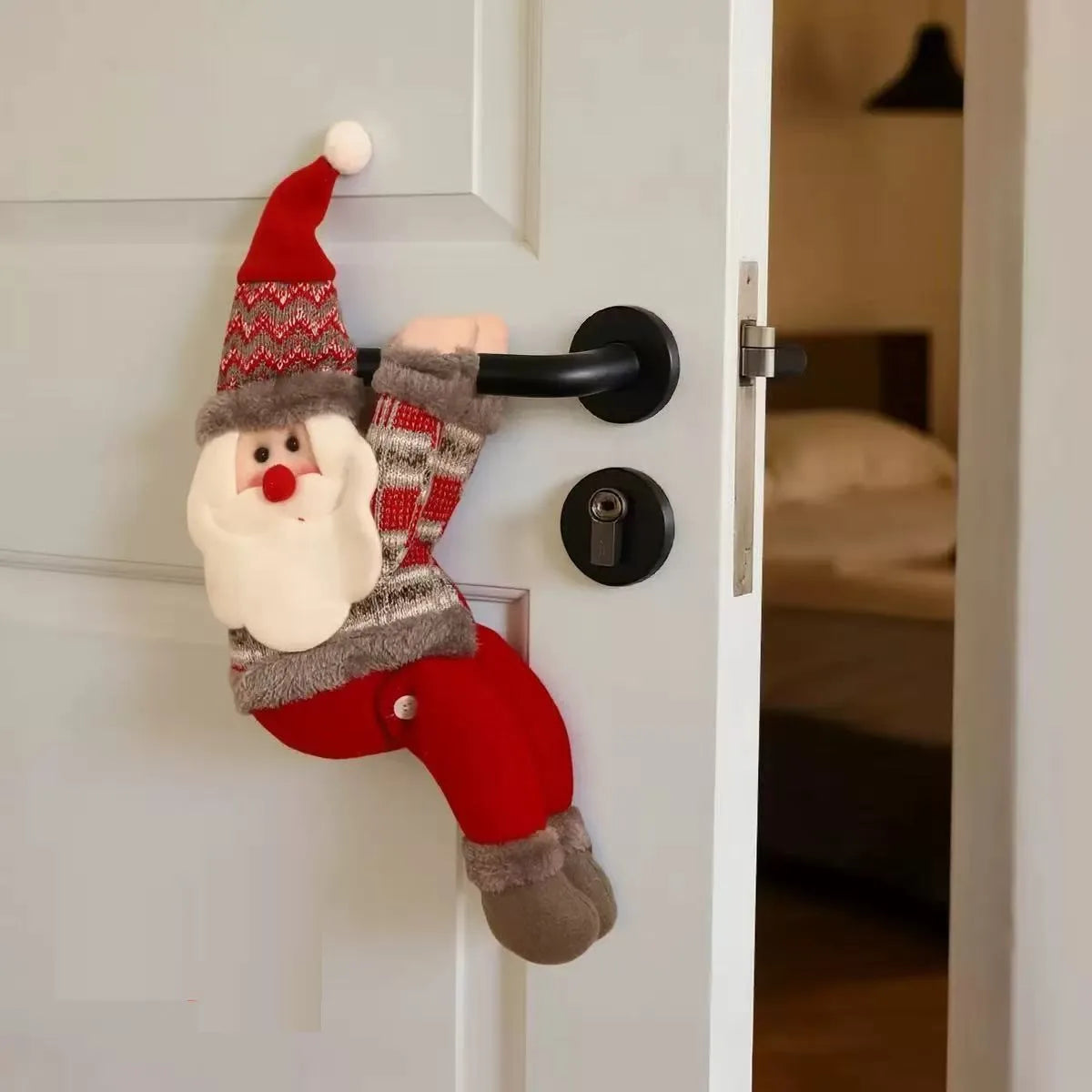 Santa Claus Curtain & Window Decorations – Christmas Hanging Ornaments with Lights