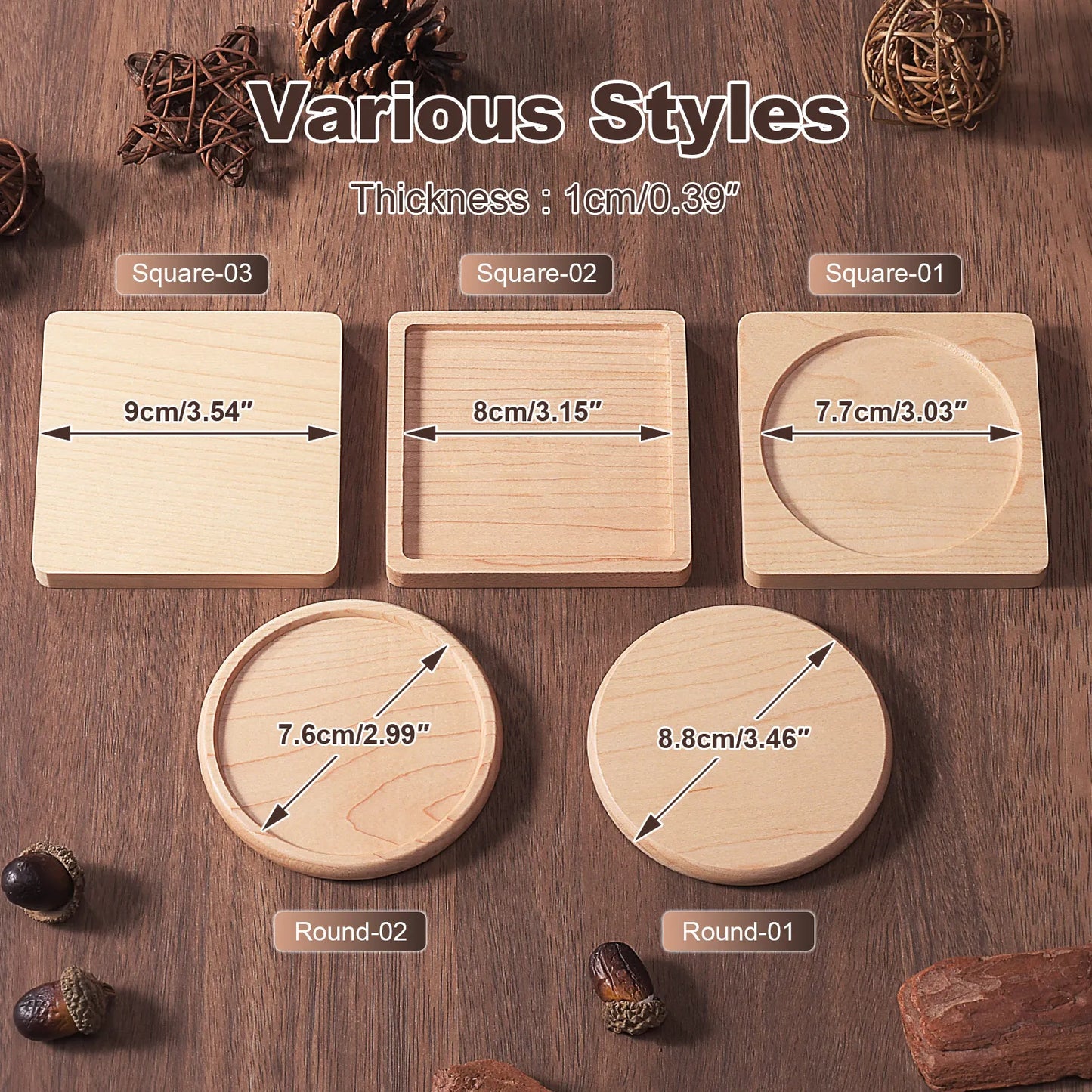 Solid Walnut Wood Coaster – Minimalist Heat-Resistant Drink Mat