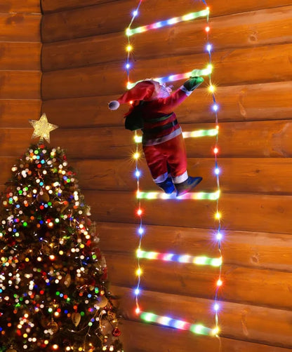 1.2/3M LED Santa Climbing Ladder Lights – Christmas Decoration for Home & Tree