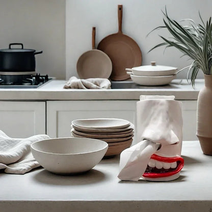 Funny Face Tissue Box – Handmade Resin Nose Tissue Holder for Home Decor