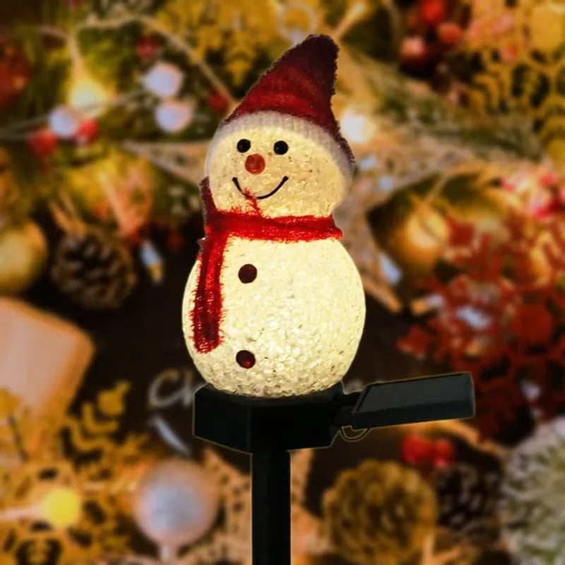 Solar Snowman Lights – Outdoor Christmas Pathway Stakes for Lawn, Patio & Garden Decor