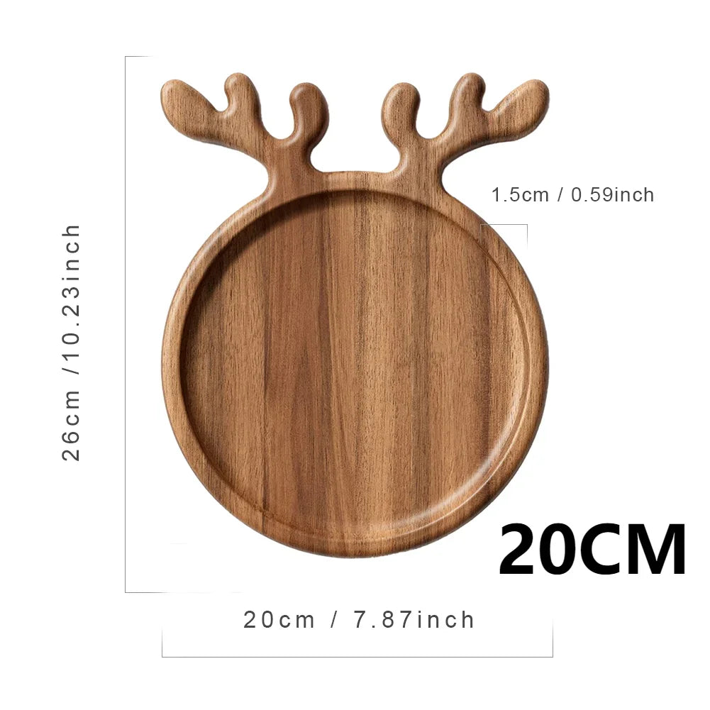Christmas Tree Serving Tray – Wooden Elk & Tree Snack Plate