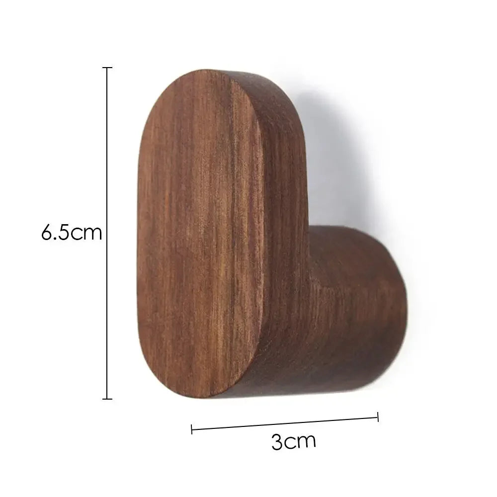 1/2Pcs Natural Wooden Wall Hook – Minimalist Coat & Key Hanger