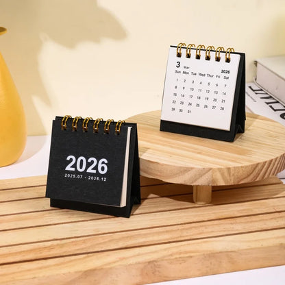 Minimalist Mini Desk Calendar 2026 – Portable 180° Flip Planner