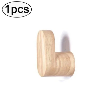 1/2Pcs Natural Wooden Wall Hook – Minimalist Coat & Key Hanger