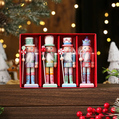 Wooden Nutcracker Ornament Set – 3/4/5 Pcs Christmas Tree Hanging Decor