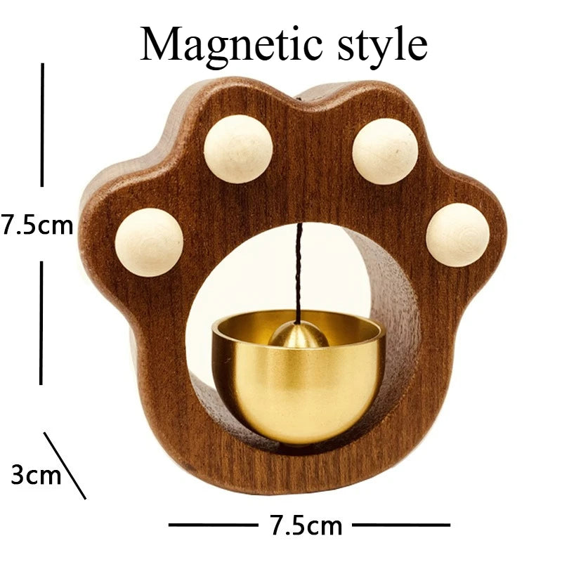 Dopamine Wind Chime Magnetic Indoor Wind Chime, Oak Material Doorbell Copper Bell, Walnut Copper Trim Home Wind Chime Doorbell