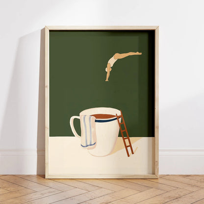 Abstract Coffee Canvas Print – Minimal Wall Art for Modern Living Spaces