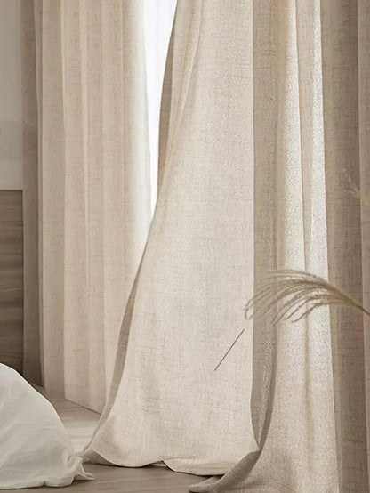 Japanese Cotton-Linen Curtains – Semi-Blackout Drapes