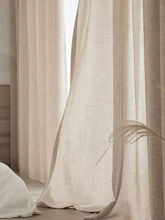 Japanese Cotton-Linen Curtains – Semi-Blackout Drapes