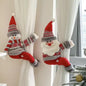 Santa Claus Curtain & Window Decorations – Christmas Hanging Ornaments with Lights