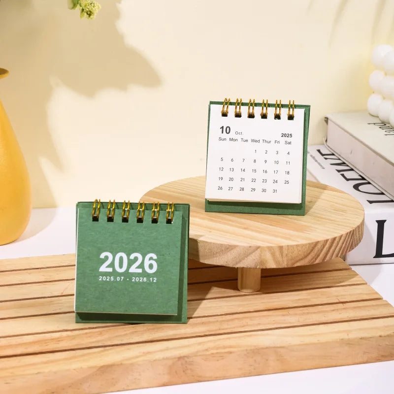 Minimalist Mini Desk Calendar 2026 – Portable 180° Flip Planner