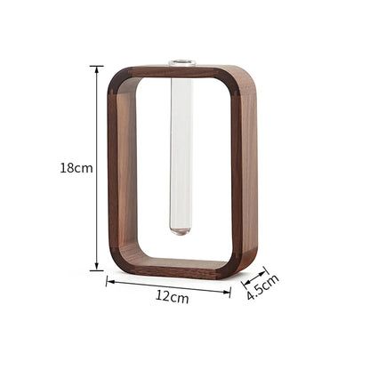 Wooden Hydroponic Vase – Retro Rectangle Pot for Calm & Cozy Spaces