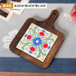 Floral Wooden Trivet – Heat-Resistant Vintage Kitchen Table Mat