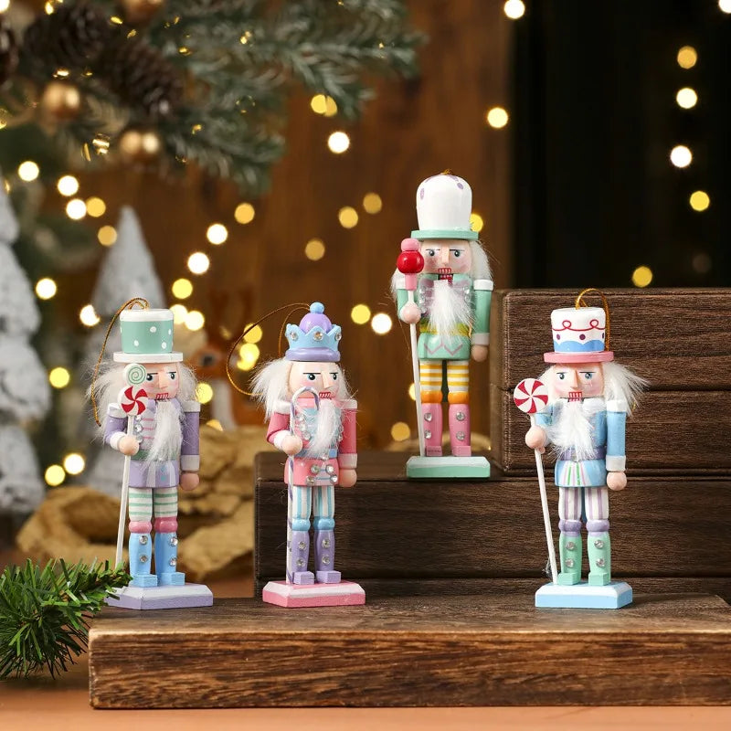 Wooden Nutcracker Ornament Set – 3/4/5 Pcs Christmas Tree Hanging Decor