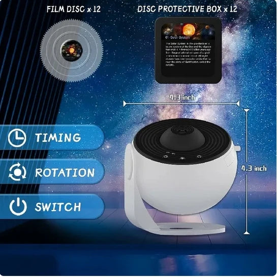 Galaxy Star Projector Night Light – 360° Rotating Sky Lamp