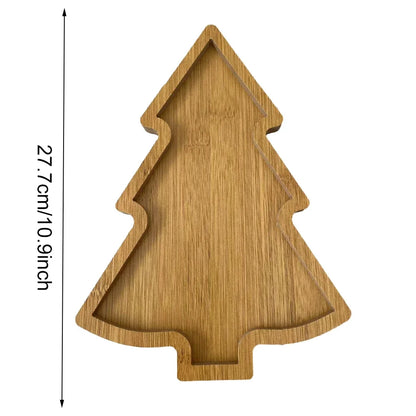 Christmas Tree Serving Tray – Wooden Elk & Tree Snack Plate