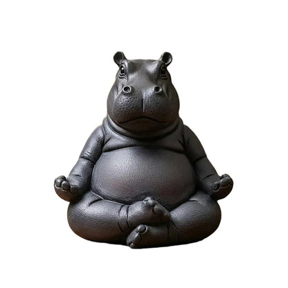 Yoga Hippo Statue – Handcrafted Resin Figurine