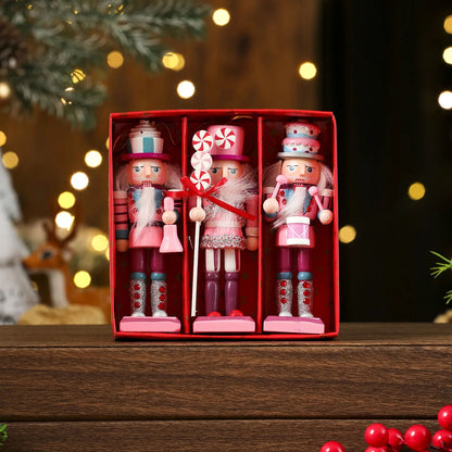 Wooden Nutcracker Ornament Set – 3/4/5 Pcs Christmas Tree Hanging Decor