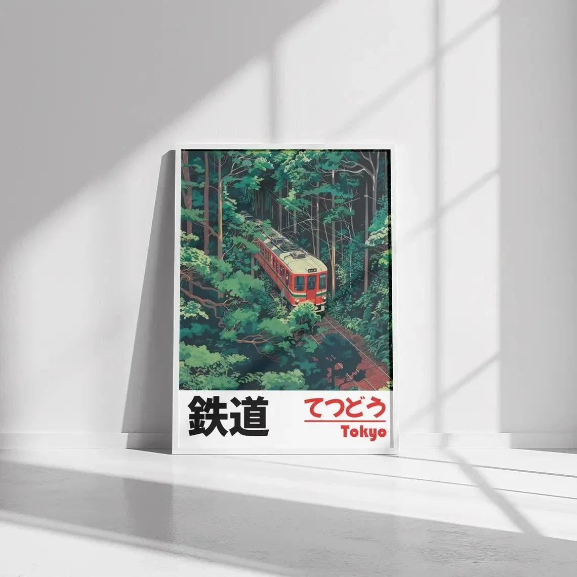 Japanese Railway Landscape Canvas – Retro Wall Art for Modern Interiors