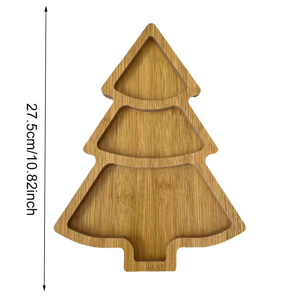 Christmas Tree Serving Tray – Wooden Elk & Tree Snack Plate
