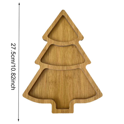 Christmas Tree Serving Tray – Wooden Elk & Tree Snack Plate