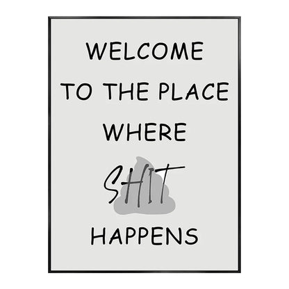 Funny Bathroom Wall Art – “Bad Smell” Black & White Canvas Poster