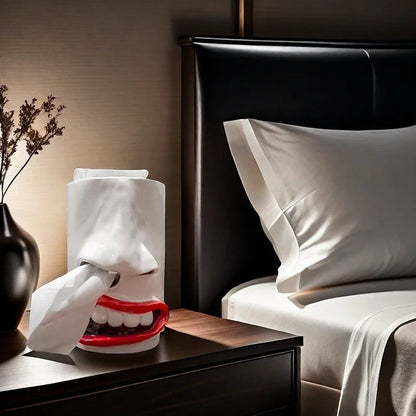 Funny Face Tissue Box – Handmade Resin Nose Tissue Holder for Home Decor