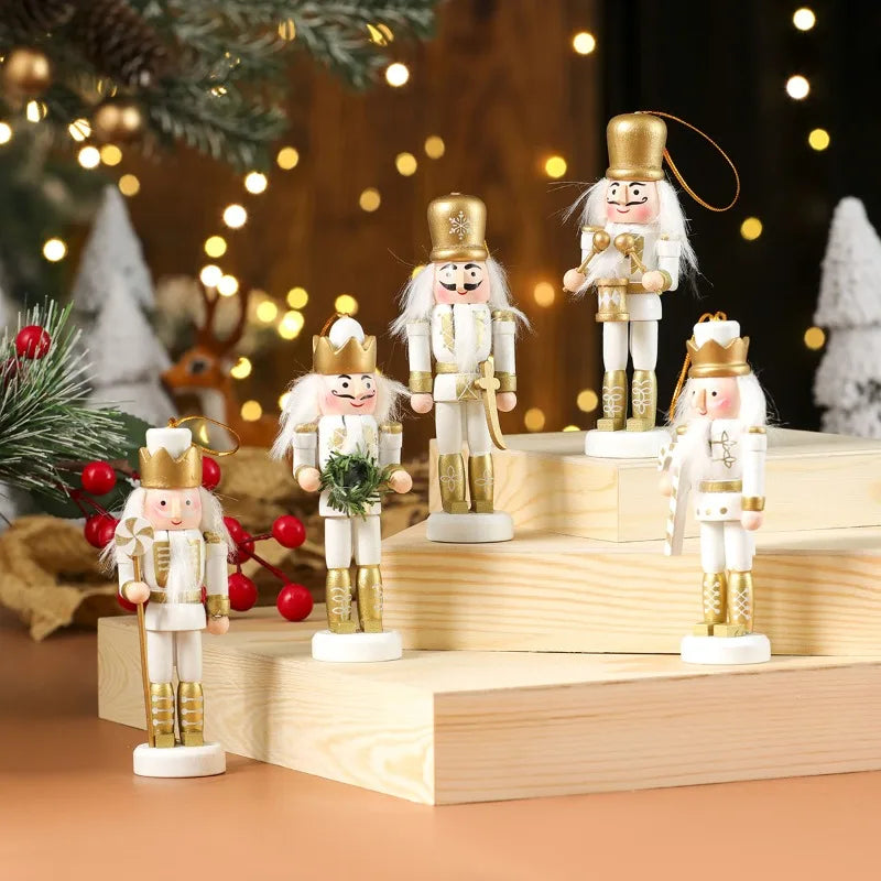 Wooden Nutcracker Ornament Set – 3/4/5 Pcs Christmas Tree Hanging Decor